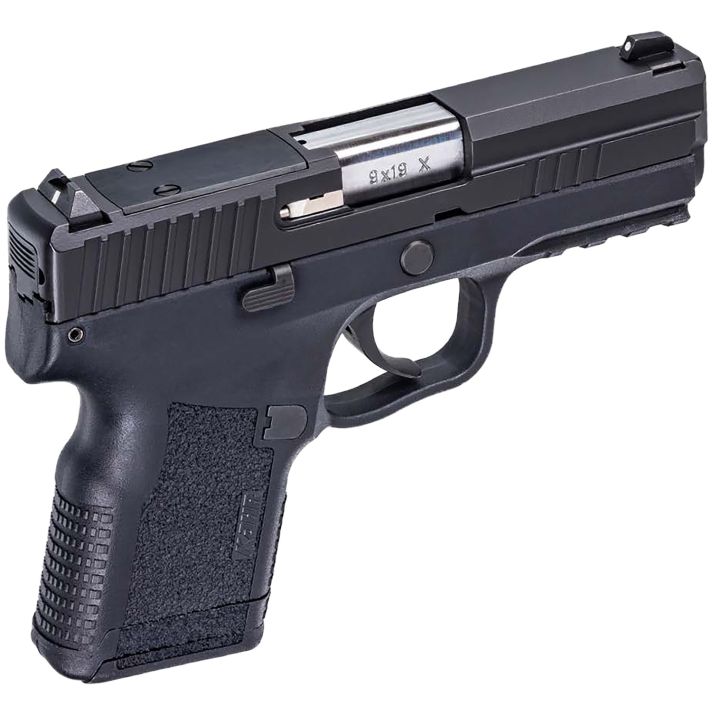 Kahr Arms KX9094RD10 X99mm Luger 10+1 3.54" Stainless Steel Barrel, Blackened Optic Ready/Serrated Stainless Steel Slide, Black Polymer Frame w/Picatinny Rail