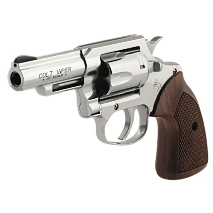 Colt Mfg VIPERSP3WRR Viper357 Mag/38 Special 6rd 3" 1/2 Lug Stainless Steel Barrel, Stainless Steel Cylinder & Frame, American Walnut Grip, Exposed Hammer