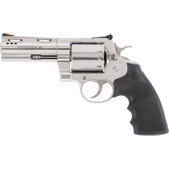 Colt Mfg KODIAKSP4RTS Kodiak44 Mag 6rd 4.25" Polished Ported Vent Rib Barrel & Cylinder, Recessed Target Crown Muzzle, Polished Stainless Steel Frame, Black Hogue Overmolded Grip, Exposed Hammer