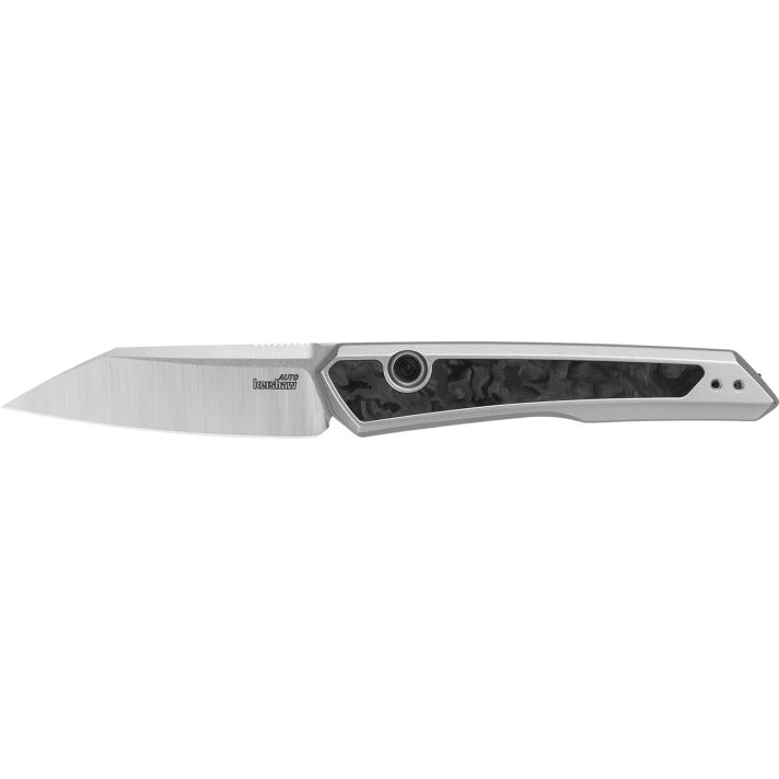 Kershaw 7050 Launch 20 EDC 3" Automatic Reverse Tanto Plain Satin CPM MagnaCut Steel Blade, Black/Gray Aluminum/Carbon Fiber Handle