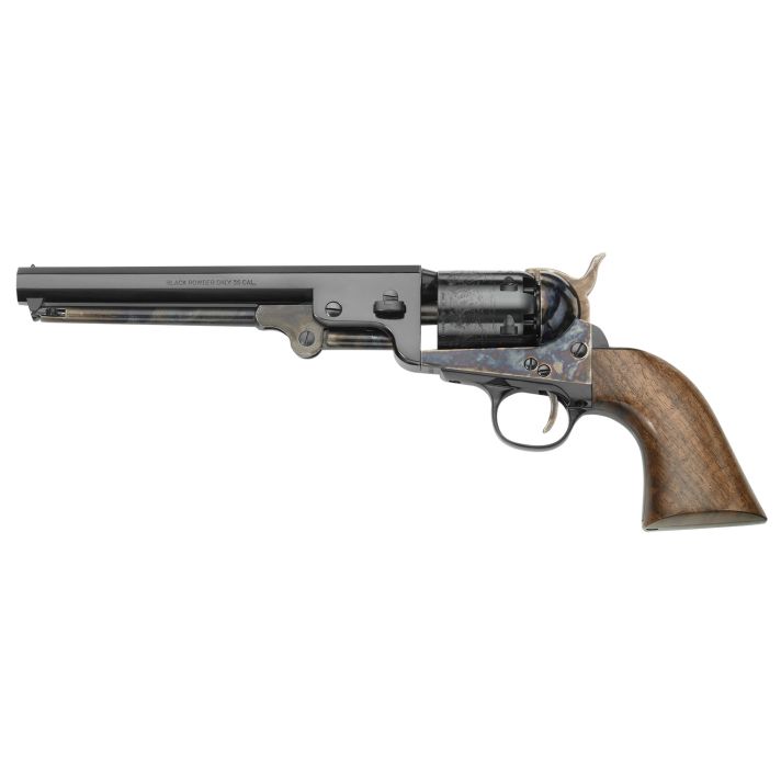 Pietta PF51CHS36712 1851 Navy London 36 Cal 6rd 7.50" Blued Octagon Barrel, Blued Cylinder, Color Case Hardened Steel Frame, Walnut Grip, Exposed Hammer