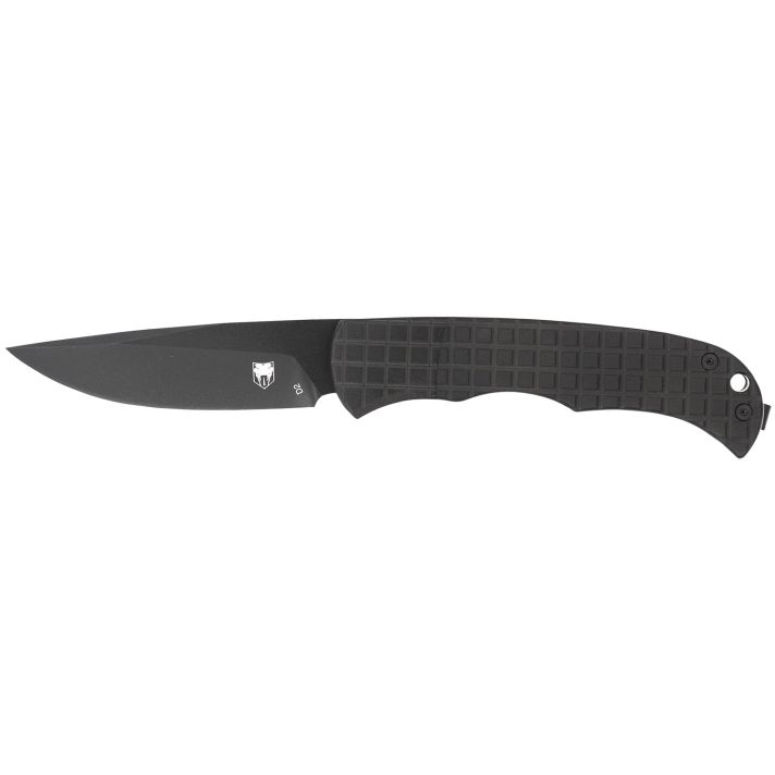 CobraTec Knives CTCLNHRBLK Cyclone Hidden Release 3" Flip Open Plain Black TiCN D2 Steel Blade, 4" Black Aluminum Handle