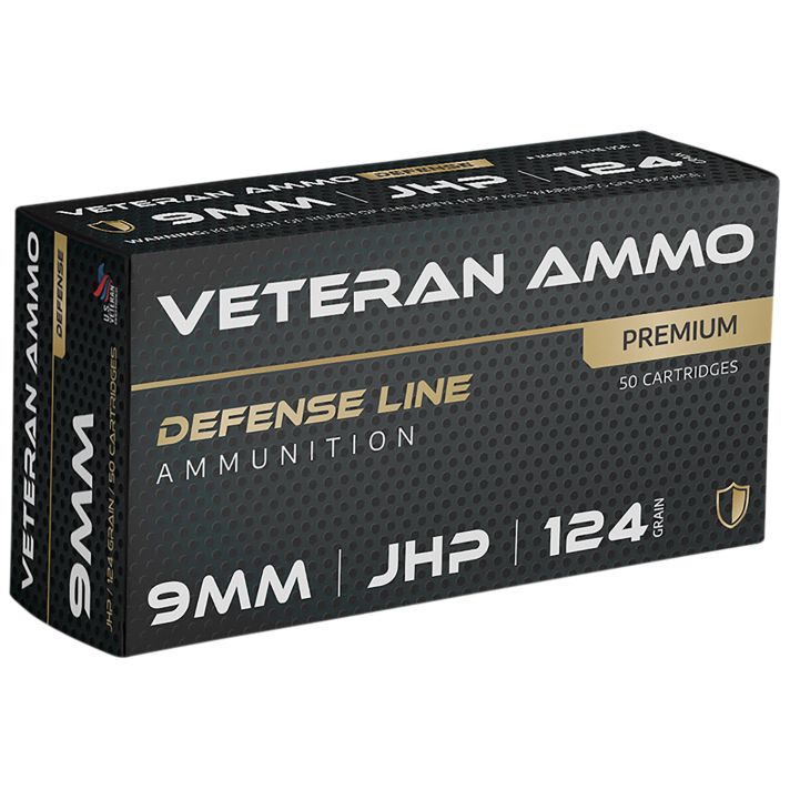 Hyperion Munitions HMBX911 Veteran Ammo9mm 124 gr Jacketed Hollow Point 50 Per Box/20 Case