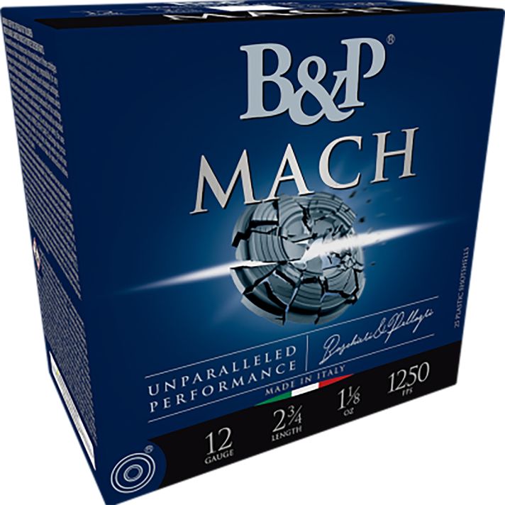 B&p Ammunition 12B18FL8 Mach LV12Gauge 2.75" 1 1/8oz 8Shot 25 Per Box/10 Case