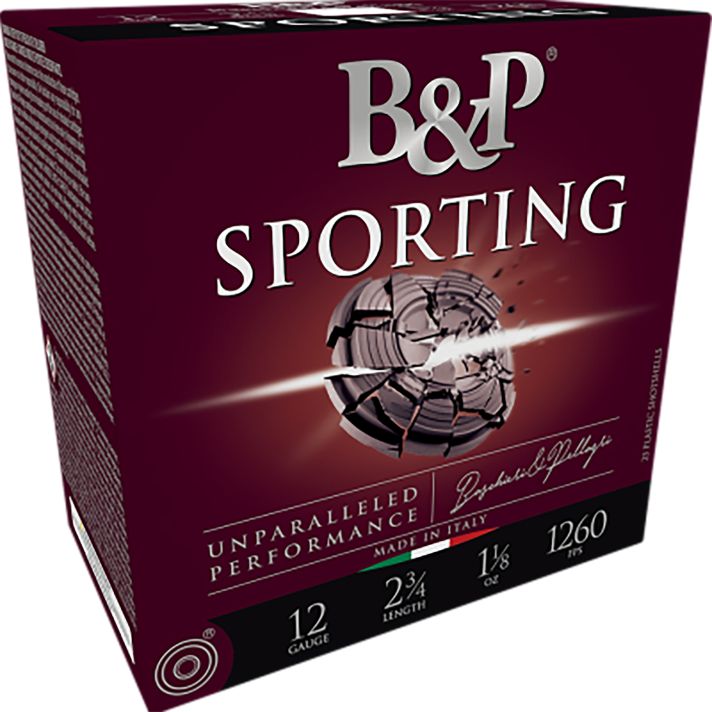 B&p Ammunition 12B1SCF8 Sporting Clay12Gauge 2.75" 1oz 8Shot 25 Per Box/10 Case