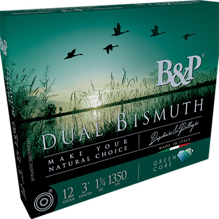 B&p Ammunition 12B4DB43 Dual Bismuth12Gauge 3" 1 1/4oz Bismuth 3/4Shot 10 Per Box/10 Case
