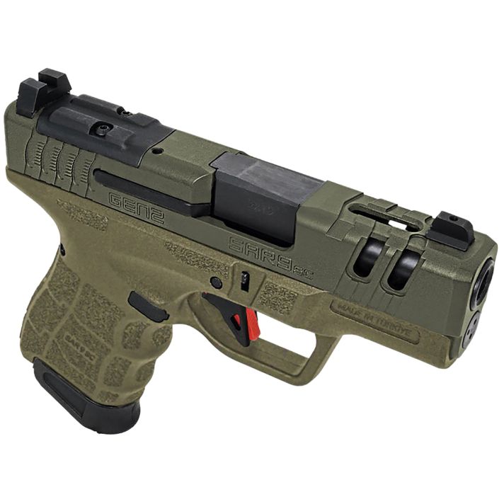 SAR USA SAR9SCG2OD SAR9 SC Gen2 Sub-Compact Frame 9mm Luger 15+1 3.30" Black Steel Barrel, OD Green Cerakote Steel Optic Ready/Ported/Serrated Slide, OD Green Polymer Frame, OD Green Polymer Grip
