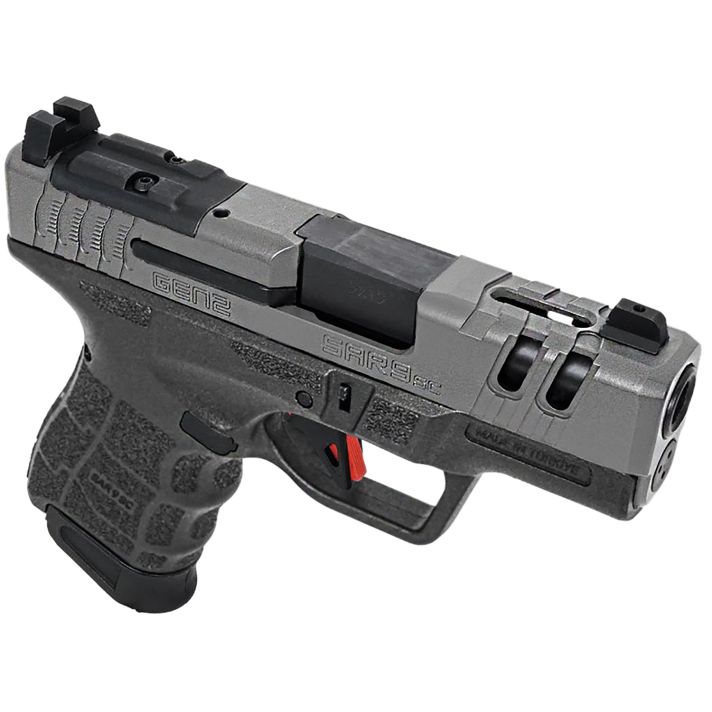 SAR USA SAR9SCG2PT SAR9 SC Gen2 Sub-Compact Frame 9mm Luger 15+1 3.30" Black Steel Barrel, Platinum Cerakote Steel Optic Ready/Ported/Serrated Slide, Black Polymer Frame, Black Polymer Grip