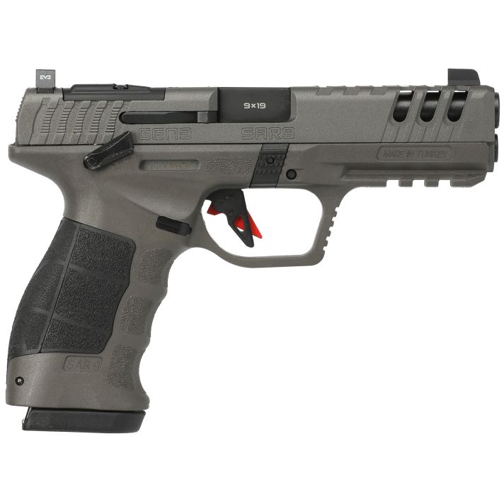 SAR USA SAR9G3PT SAR9 Gen3 Full Size Frame 9mm Luger 17+1 4.40" Black Steel Barrel, Platinum Cerakote Steel Serrated Slide, Platinum Cerakote Polymer Frame w/Picatinny Rail, Black Polymer Grip