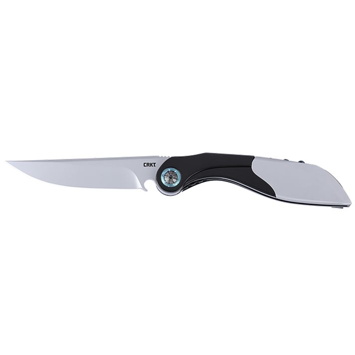 CRKT 5702 Nucleus3.19" Folding Plain Bead Blasted 12C27 Sandvik Blade, Black/Red G10/SS Handle