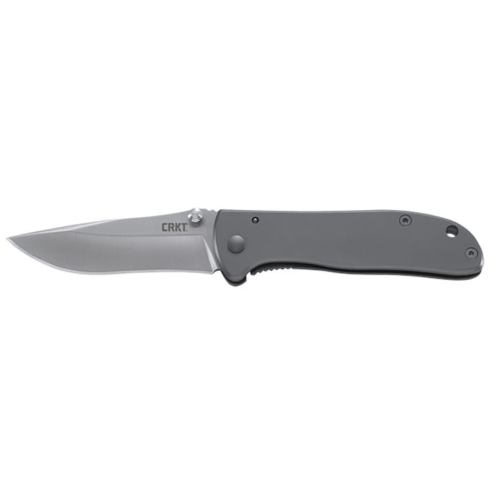 CRKT 6450S DrifterEDC 2.88" Folding Drop Point Plain Satin 8Cr14MoV SS Blade, Silver Stainless Steel Handle