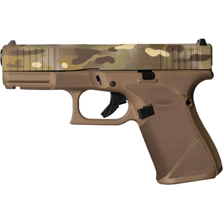 Glock PA195S204MOSNMCFDE G19 Gen5 MOS Compact Frame 9mm Luger 15+1 4.02" GMB Barrel, MOS Cut/Serrated Steel Slide, FDE Camo Polymer Frame w/Picatinny Rail, Ambidextrous