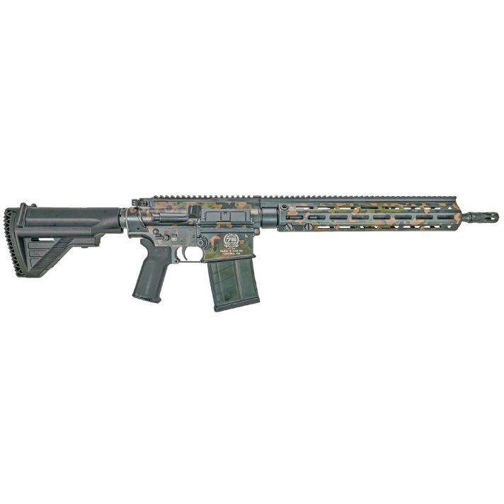 HK 81001001 MR556 A1 75th Anniversary 5.56x45mm 30+1 16.50" Black Steel Barrel, Flecktarn Camo Picatinny Rail Aluminum Receiver, M-LOK Handguard, Black Synthetic Adjustable Stock, 4 Magazines
