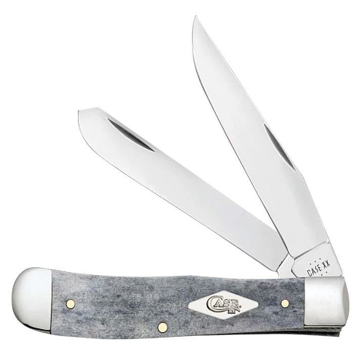 Case 34206 JackMedium Folding Clip Point/Pen Plain Mirror Polished Tru-Sharp SS Blade/ Smooth Gray Bone Handle
