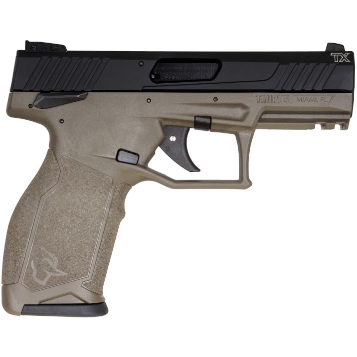 Taurus 1-TX22141O TX22Full Size Frame 22 LR 16+1 4.10" Matte Black Threaded Barrel, Matte Black Serrated Slide, OD Green Polymer Frame w/Picatinny Rail, Textured Grip