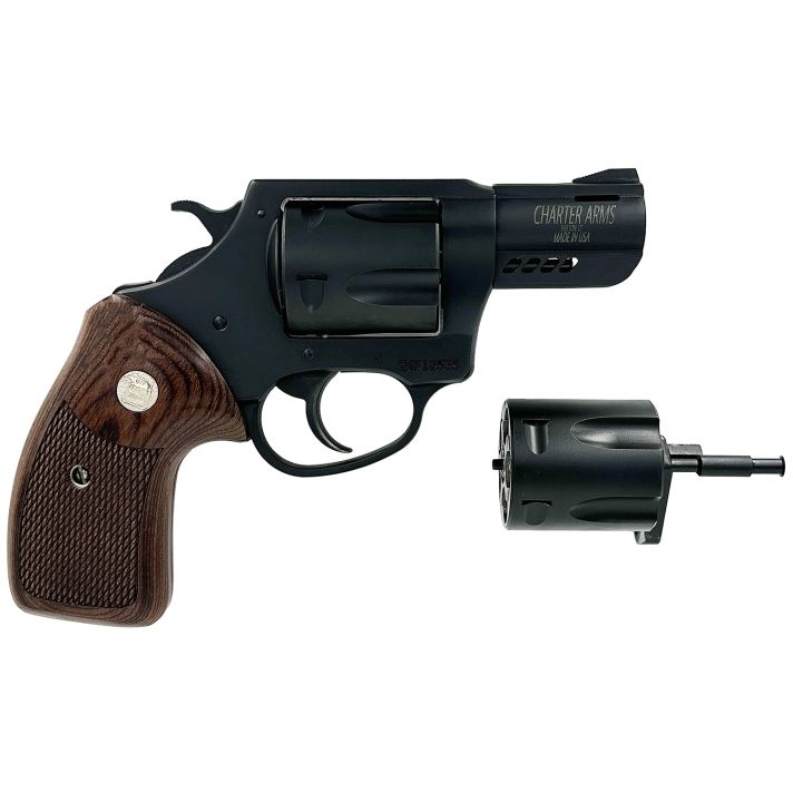 Charter Arms 13920 Mag Pug & Pitbull38 Special 357 Mag 9mm 5 Shot 2.2" Black Passivate Classic Walnut Wood Grip