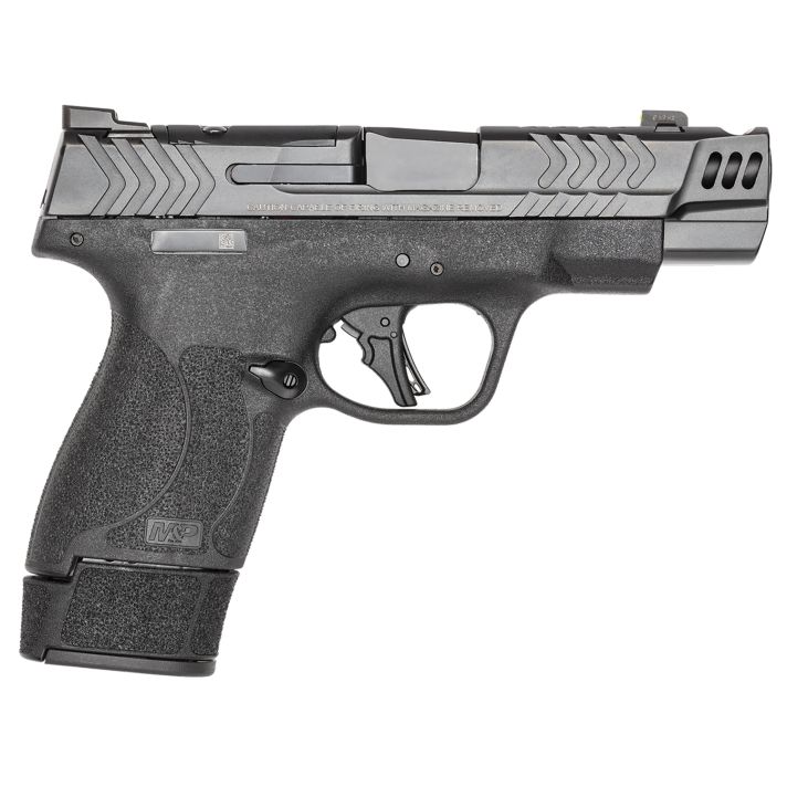 Smith & Wesson 13990 M&P 9 Shield Plus 9mm Luger 10+1 15+1 13+1 4" Stainless Armornite Gray Ported/Serrated Stainless Steel Slide Black Textured Grip