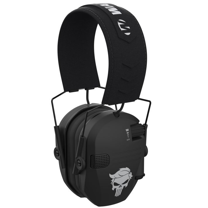 Walker's GWPRSEMT24PUN Razor Merica Muffs Punisher Polymer Over the Head Black