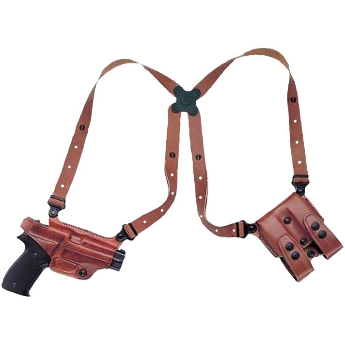 Galco MC290B Miami Classic Shoulder System Shoulder Fits Chest Up To 56" Black Leather Fits Kahr Arms Right Hand