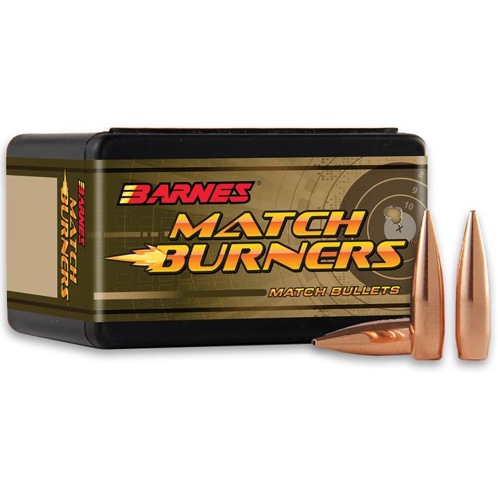 Barnes Bullets 32050 Match Burners22Cal 77gr Match Burners Boat Tail 100 Per Box/10 Case