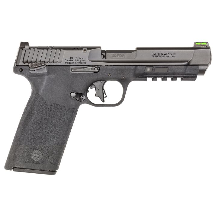 Smith & Wesson 14090 M&P 22 Full Size Frame 22 WMR 10+1 4.35" Black Armornite Tempo System Barrel, Black Armornite Optic Ready/Serrated Slide, Black Polymer Frame w/Picatinny Rail, Black Textured Grip