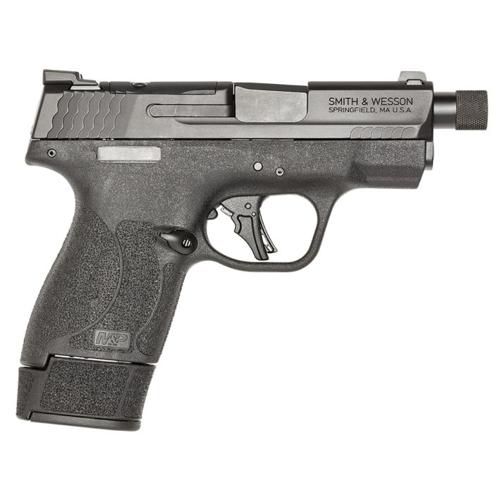 Smith & Wesson 14095 M&P9 Shield Plus Micro-Compact Frame 9mm 10+1 15+1 13+1 3.70" Black Armornite Stainless Steel Slide Black Polymer Frame Textured Grip