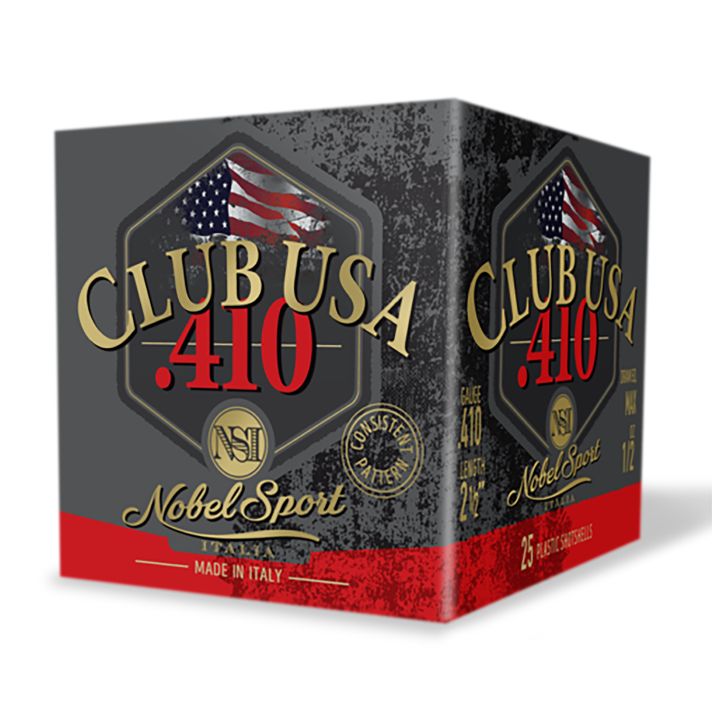 Nobel/eurosports Llc ANS4128Club USA 410Gauge 2.50" 1/2oz 8Shot 25 Per Box/10 Case