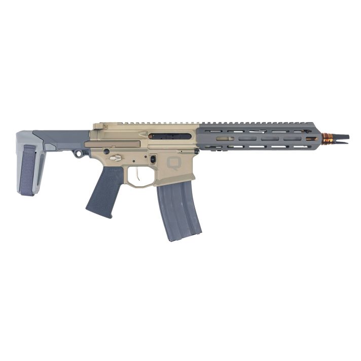 Q LLC HB55610INPISTOL Honey Badger5.56 NATO 30+1 10" Threaded Barrel, M-LOK Handguard, Aluminum Receiver, Tan SB Tactical Brace