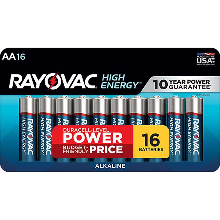 Rayovac 81516LT03 AA HIGH ENERGY Alkaline BatteriesSilver/Blue 1.5 Volts 2,700 mAh (16) Single Pack