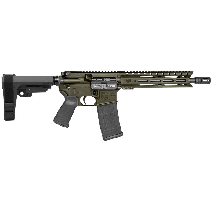Diamondback DB1916K101 DB155.56 NATO 30+1 10" Black Nitride Heavy Threaded Barrel, OD Green Cerakote Picatinny Rail Aluminum Receiver, 9" M-LOK Handguard SB Tactical Brace & Black Magpul MOE Grip