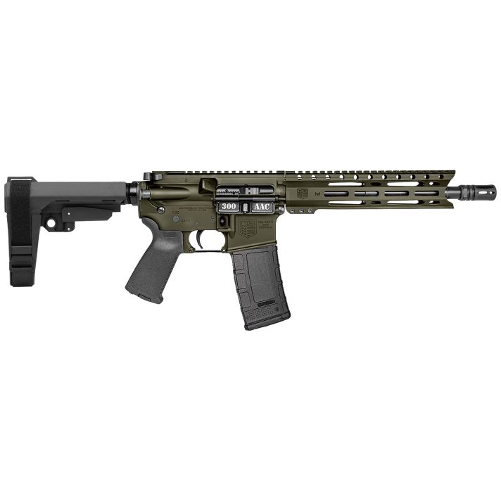 Diamondback DB1916B101 DB15300 AAC 30+1 10" OD Green Cerakote Heavy Barrel 9" M-LOK Handguard 7075-T6 Aluminum SBA3 Brace Magpul MOE Grip