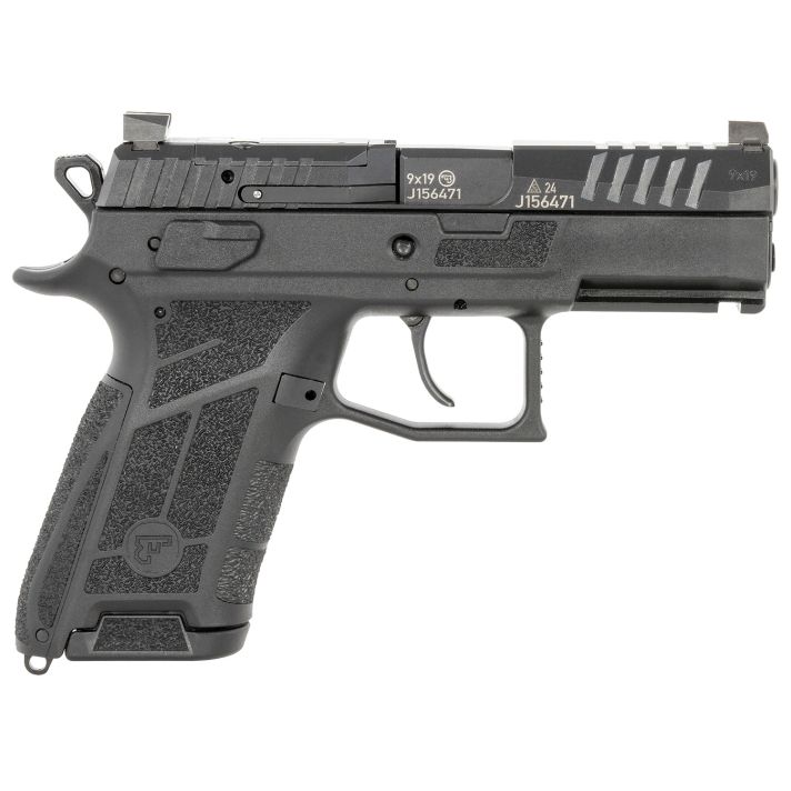 CZ-USA 91660 P-09 C Nocturne Compact Frame 9mm Luger 15+1 3.74" Black Steel Barrel, Black Optic Cut/Serrated Steel Slide, Black Polymer Frame w/Picatinny Rail, Textured Grip