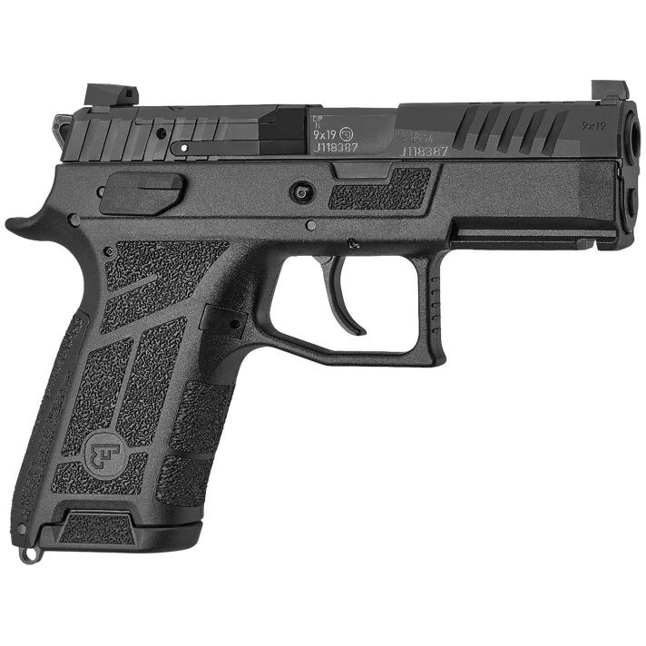 CZ-USA 01660 P-09 C Nocturne Compact Frame 9mm Luger 10+1 3.74" Black Steel Barrel, Black Optic Cut/Serrated Steel Slide, Black Polymer Frame w/Picatinny Rail, Textured Grip