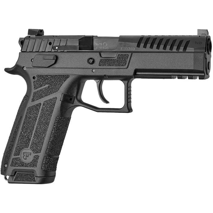 CZ-USA 01670 P-09 F Nocturne Full Size Frame 9mm Luger 10+1 4.53" Black Steel Barrel, Black Optic Cut/Serrated Steel Slide, Black Polymer Frame w/Picatinny Rail, Textured Grip