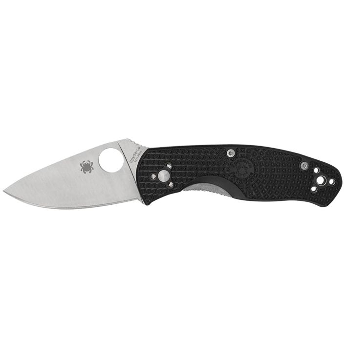 Spyderco C136PBK Persistence Lightweight 2.75" Folding Plain Satin 8Cr13MoV SS Blade, Black Bi-Directional Texturing FRN Handle