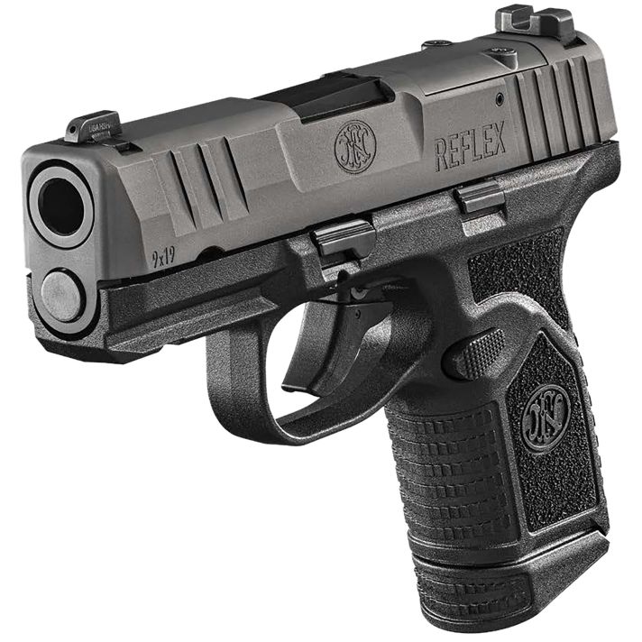 FN 66101422 Reflex MRD 9mm Luger 10+1 3.30" Micro-Compact Frame Black PVD Optic Ready/Serrated Steel Slide w/Picatinny Rail Black Stippled Grip Ambidextrous