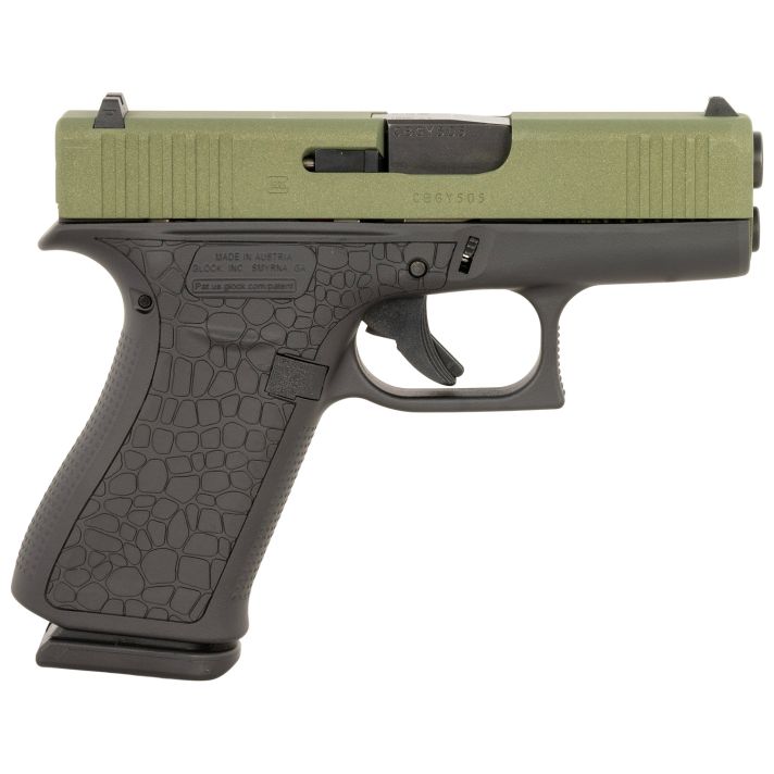 Glock PX4350204BAYOU G43XSub-Compact Frame 9mm Luger 10+1 3.41" Black GMB Barrel, Lime Green Cerakote Serrated Steel Slide, Black Cerakote Polymer Frame w/Beavertail, Ambidextrous