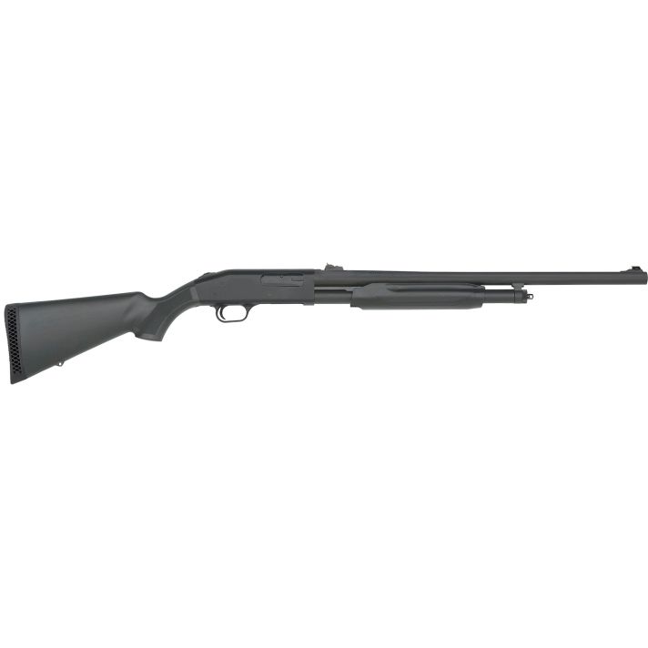 Mossberg 56424 500 Slugster 12 Gauge Pump 3" 5+1 24" Matte Blued Steel Barrel, Matte Blued Receiver, Fixed Synthetic Stock