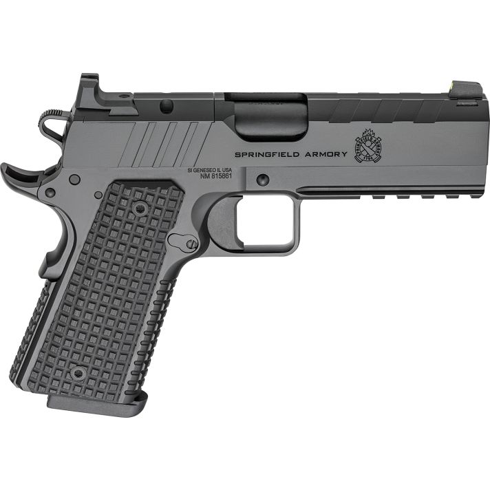 Springfield Armory PX9227LAOS 1911 Emissary 9mm 9+1 4.25" Stainless Steel Barrel Optic Ready Black Carbon Steel Slide VZ Grips Thin-Line G10 Grip