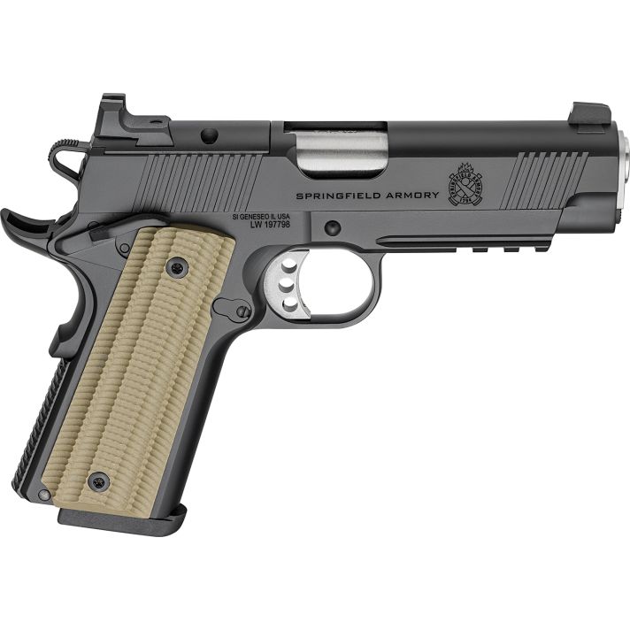 Springfield Armory PO9227AOS 1911 Operator 9mm 9+1 4.25" Black Cerakote Optic Ready Carbon Steel Slide VZ G10 Grip