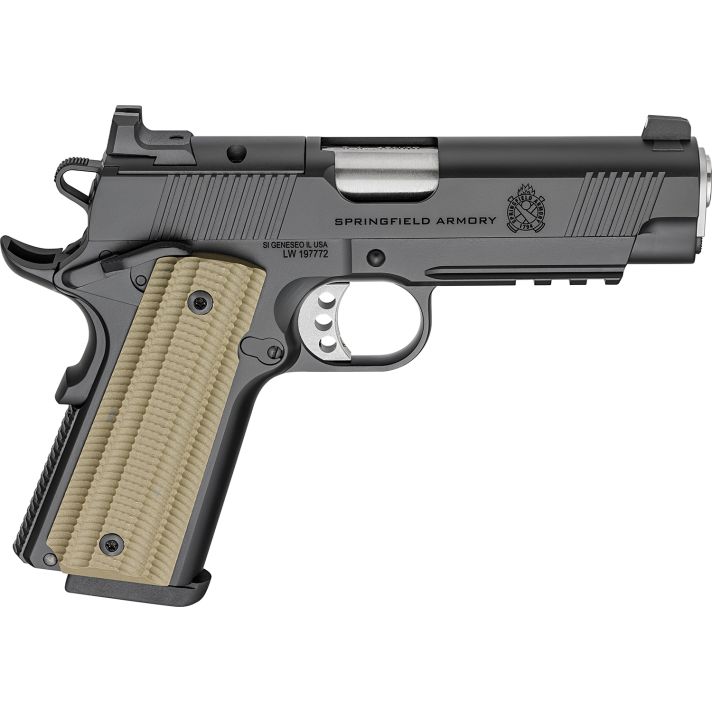 Springfield Armory PO9228AOS 1911 Operator 45 ACP 8+1 4" Black Cerakote Optic Ready Carbon Steel Slide Black Cerakote VZ G10 Grip