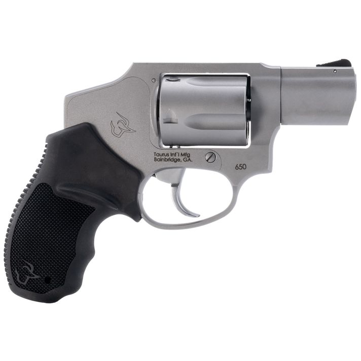 Taurus 2-650129 650Small 357 Mag 38/Special +P 5 Shot 2"Stainless Steel Barrel, Cylinder & Frame, Black Rubber Grip, Transfer Bar Safety, Concealed Hammer