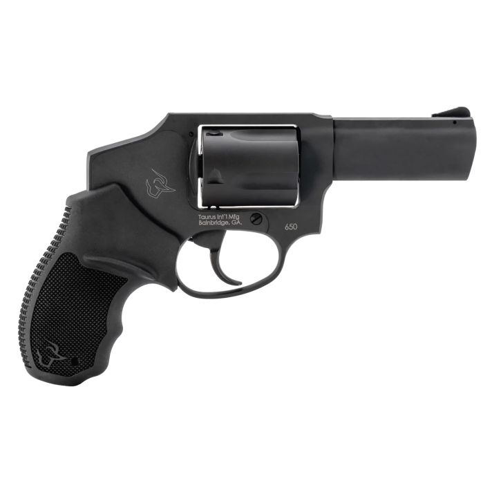 Taurus 2-650131 650Small 357 Mag/38 Special +P 5 Shot 3" Matte Black Alloy Steel Barrel, Cylinder & Frame, Black Rubber Grip, Transfer Bar Safety, Concealed Hammer