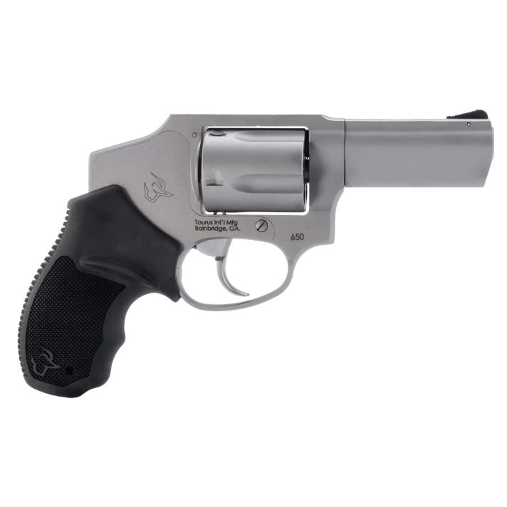Taurus 2-650139 650Small 357 Mag 38/Special +P 5 Shot 3"Stainless Steel Barrel, Cylinder & Frame, Black Rubber Grip, Transfer Bar Safety, Concealed Hammer