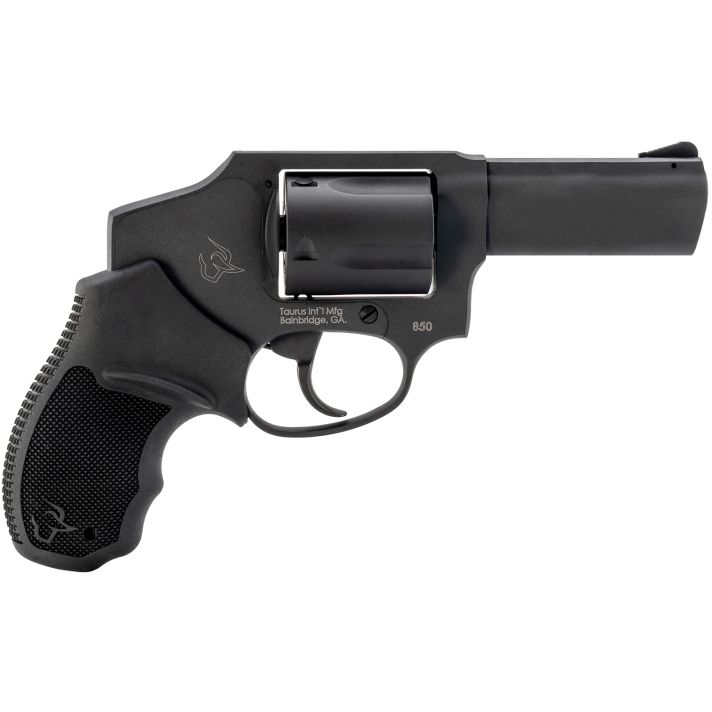 Taurus 2-850131 850Small 38 Special 5 Shot 3" Matte Black Alloy Steel Barrel, Cylinder & Frame, Black Rubber Grip, Transfer Bar Safety, Concealed Hammer