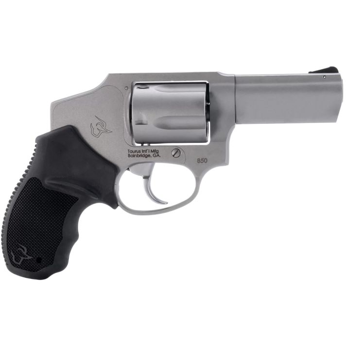 Taurus 2-850139 850Small 38 Special 5 Shot 3" Matte Stainless Steel Barrel & Cylinder, Matte Stainless Steel Frame, Black Rubber Grip, Transfer Bar Safety, Concealed Hammer