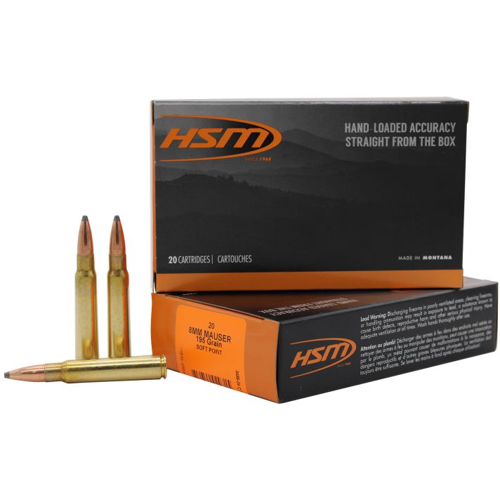 HSM 8MAUSER5N 8mmMauser 195gr Soft Point 20 Per Box/20 Case