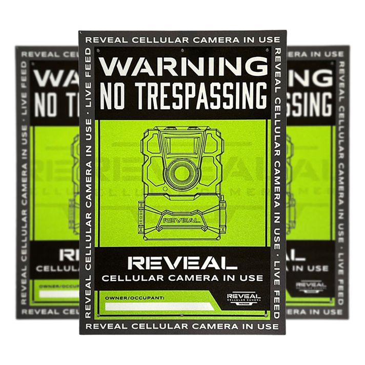 Tactacam/reveal S1 No TrespassingSign Durable Plastic