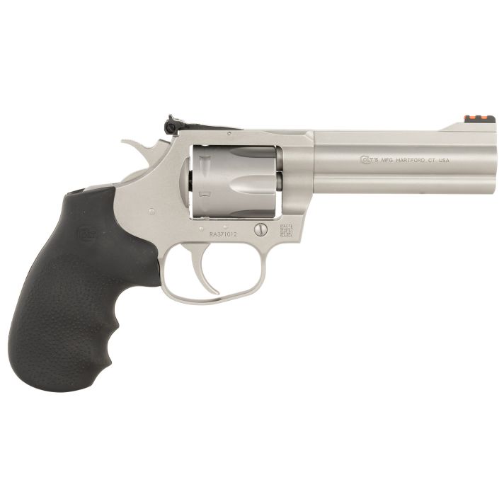 Colt Mfg KCOBRASM4RTS King Cobra Target 357 Mag 6 Shot 4.25" Matte Stainless Steel Barrel, Cylinder & Frame, Black Hogue Overmolded Grips, Exposed Hammer