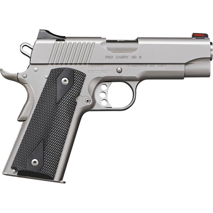 Kimber Mfg.,inc 3200044CA Pro Carry HD II (CA) 38 Super 9+1 4" Stainless Steel Slide Satin Silver Black Synthetic Double Diamond Checkering Grip